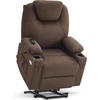 image:imageMCombo Power Lift Recliner Chair for Elderly Lift Chair with Heat and Massage FSC Certified USBampType C Ports Cup Holders Fabric 7040 MediumBrownCoffee