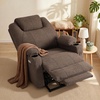 image:imageMCombo Power Lift Recliner Chair for Elderly Lift Chair with Heat and Massage FSC Certified USBampType C Ports Cup Holders Fabric 7040 MediumBrownCoffee