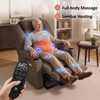 image:imageMCombo Power Lift Recliner Chair for Elderly Lift Chair with Heat and Massage FSC Certified USBampType C Ports Cup Holders Fabric 7040 MediumBrownCoffee
