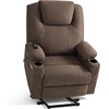 image:imageMCombo Power Lift Recliner Chair for Elderly Lift Chair with Heat and Massage FSC Certified USBampType C Ports Cup Holders Fabric 7040 MediumBrownCoffee