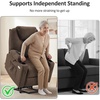image:imageMCombo Power Lift Recliner Chair for Elderly Lift Chair with Heat and Massage FSC Certified USBampType C Ports Cup Holders Fabric 7040 MediumBrownCoffee