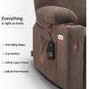 image:imageMCombo Power Lift Recliner Chair for Elderly Lift Chair with Heat and Massage FSC Certified USBampType C Ports Cup Holders Fabric 7040 MediumBrownCoffee