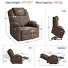 image:imageMCombo Power Lift Recliner Chair for Elderly Lift Chair with Heat and Massage FSC Certified USBampType C Ports Cup Holders Fabric 7040 MediumBrownCoffee