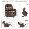 image:imageMCombo Power Lift Recliner Chair for Elderly Lift Chair with Heat and Massage FSC Certified USBampType C Ports Cup Holders Fabric 7040 MediumBrownCoffee