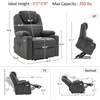 image:imageMCombo Power Lift Recliner Chair for Elderly Lift Chair with Heat and Massage FSC Certified USBampType C Ports Cup Holders Fabric 7040 MediumBrownGrey