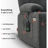 image:imageMCombo Power Lift Recliner Chair for Elderly Lift Chair with Heat and Massage FSC Certified USBampType C Ports Cup Holders Fabric 7040 MediumBrownGrey