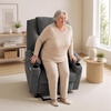 image:imageMCombo Power Lift Recliner Chair for Elderly Lift Chair with Heat and Massage FSC Certified USBampType C Ports Cup Holders Fabric 7040 MediumBrownGrey