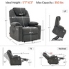 image:imageMCombo Power Lift Recliner Chair for Elderly Lift Chair with Heat and Massage FSC Certified USBampType C Ports Cup Holders Fabric 7040 MediumBrownGrey