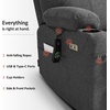 image:imageMCombo Power Lift Recliner Chair for Elderly Lift Chair with Heat and Massage FSC Certified USBampType C Ports Cup Holders Fabric 7040 MediumBrownGrey