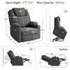 image:imageMCombo Power Lift Recliner Chair for Elderly Lift Chair with Heat and Massage FSC Certified USBampType C Ports Cup Holders Fabric 7040 MediumBrownGrey
