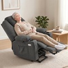 image:imageMCombo Power Lift Recliner Chair for Elderly Lift Chair with Heat and Massage FSC Certified USBampType C Ports Cup Holders Fabric 7040 MediumBrownGrey