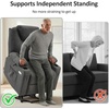 image:imageMCombo Power Lift Recliner Chair for Elderly Lift Chair with Heat and Massage FSC Certified USBampType C Ports Cup Holders Fabric 7040 MediumBrownGrey