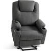 image:imageMCombo Power Lift Recliner Chair for Elderly Lift Chair with Heat and Massage FSC Certified USBampType C Ports Cup Holders Fabric 7040 MediumBrownGrey