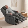 image:imageMCombo Power Lift Recliner Chair for Elderly Lift Chair with Heat and Massage FSC Certified USBampType C Ports Cup Holders Fabric 7040 MediumBrownGrey