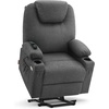 image:imageMCombo Power Lift Recliner Chair for Elderly Lift Chair with Heat and Massage FSC Certified USBampType C Ports Cup Holders Fabric 7040 MediumBrownGrey