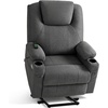 image:imageMCombo Power Lift Recliner Chair for Elderly Lift Chair with Heat and Massage FSC Certified USBampType C Ports Cup Holders Fabric 7040 MediumBrownGrey