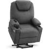 image:imageMCombo Power Lift Recliner Chair for Elderly Lift Chair with Heat and Massage FSC Certified USBampType C Ports Cup Holders Fabric 7040 MediumBrownGrey