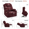 image:imageMCombo Power Lift Recliner Chair for Elderly Lift Chair with Heat and Massage FSC Certified USBampType C Ports Cup Holders Fabric 7040 MediumBrownSangria
