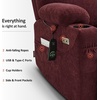 image:imageMCombo Power Lift Recliner Chair for Elderly Lift Chair with Heat and Massage FSC Certified USBampType C Ports Cup Holders Fabric 7040 MediumBrownSangria