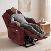 image:imageMCombo Power Lift Recliner Chair for Elderly Lift Chair with Heat and Massage FSC Certified USBampType C Ports Cup Holders Fabric 7040 MediumBrownSangria
