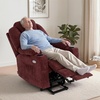 image:imageMCombo Power Lift Recliner Chair for Elderly Lift Chair with Heat and Massage FSC Certified USBampType C Ports Cup Holders Fabric 7040 MediumBrownSangria