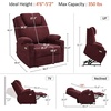 image:imageMCombo Power Lift Recliner Chair for Elderly Lift Chair with Heat and Massage FSC Certified USBampType C Ports Cup Holders Fabric 7040 MediumBrownSangria