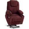 image:imageMCombo Power Lift Recliner Chair for Elderly Lift Chair with Heat and Massage FSC Certified USBampType C Ports Cup Holders Fabric 7040 MediumBrownSangria