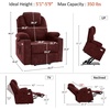 image:imageMCombo Power Lift Recliner Chair for Elderly Lift Chair with Heat and Massage FSC Certified USBampType C Ports Cup Holders Fabric 7040 MediumBrownSangria