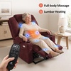 image:imageMCombo Power Lift Recliner Chair for Elderly Lift Chair with Heat and Massage FSC Certified USBampType C Ports Cup Holders Fabric 7040 MediumBrownSangria