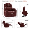 image:imageMCombo Power Lift Recliner Chair for Elderly Lift Chair with Heat and Massage FSC Certified USBampType C Ports Cup Holders Fabric 7040 MediumBrownSangria