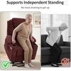 image:imageMCombo Power Lift Recliner Chair for Elderly Lift Chair with Heat and Massage FSC Certified USBampType C Ports Cup Holders Fabric 7040 MediumBrownSangria