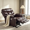image:imageMCombo Power Lift Recliner Chair for Elderly for Mom Electric Lift Chair with Extended Footrest USB Ports Cup Holders Faux Leather 7287 Dark Grey MediumDark Brown