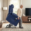 image:imageMCombo Power Lift Recliner Chair for Elderly for Mom Electric Lift Chair with Extended Footrest USB Ports Cup Holders Faux Leather 7287 Dark Grey MediumNavy Blue