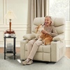 image:imageMCombo Power Lift Recliner Chair for Elderly for Mom Electric Lift Chair with Extended Footrest USB Ports Cup Holders Faux Leather 7287 Dark Grey MediumBeige