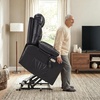 image:imageMCombo Power Lift Recliner Chair for Elderly for Mom Electric Lift Chair with Extended Footrest USB Ports Cup Holders Faux Leather 7287 Dark Grey MediumBlack