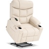 image:imageMCombo Power Lift Recliner Chair for Elderly for Mom Electric Lift Chair with Extended Footrest USB Ports Cup Holders Faux Leather 7287 Dark Grey MediumCream White
