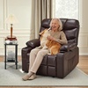 image:imageMCombo Power Lift Recliner Chair for Elderly for Mom Electric Lift Chair with Extended Footrest USB Ports Cup Holders Faux Leather 7287 Dark Grey MediumDark Brown