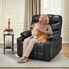 image:imageMCombo Power Lift Recliner Chair for Elderly for Mom Electric Lift Chair with Extended Footrest USB Ports Cup Holders Faux Leather 7287 Dark Grey MediumBlack