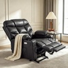 image:imageMCombo Power Lift Recliner Chair for Elderly for Mom Electric Lift Chair with Extended Footrest USB Ports Cup Holders Faux Leather 7287 Dark Grey MediumBlack
