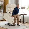 image:imageMCombo Power Lift Recliner Chair for Elderly for Mom Electric Lift Chair with Extended Footrest USB Ports Cup Holders Faux Leather 7287 Dark Grey MediumCream White