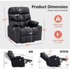 image:imageMCombo Power Lift Recliner Chair for Elderly for Mom Electric Lift Chair with Extended Footrest USB Ports Cup Holders Faux Leather 7287 Dark Grey MediumBlack