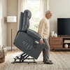 image:imageMCombo Power Lift Recliner Chair for Elderly for Mom Electric Lift Chair with Extended Footrest USB Ports Cup Holders Faux Leather 7287 Dark Grey MediumDark Grey
