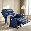 image:imageMCombo Power Lift Recliner Chair for Elderly for Mom Electric Lift Chair with Extended Footrest USB Ports Cup Holders Faux Leather 7287 Dark Grey MediumNavy Blue