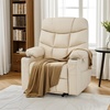 image:imageMCombo Power Lift Recliner Chair for Elderly for Mom Electric Lift Chair with Extended Footrest USB Ports Cup Holders Faux Leather 7287 Dark Grey MediumCream White