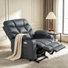 image:imageMCombo Power Lift Recliner Chair for Elderly for Mom Electric Lift Chair with Extended Footrest USB Ports Cup Holders Faux Leather 7287 Dark Grey MediumDark Grey
