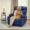 image:imageMCombo Power Lift Recliner Chair for Elderly for Mom Electric Lift Chair with Extended Footrest USB Ports Cup Holders Faux Leather 7287 Dark Grey MediumNavy Blue