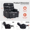 image:imageMCombo Power Lift Recliner Chair for Elderly for Mom Electric Lift Chair with Extended Footrest USB Ports Cup Holders Faux Leather 7287 Dark Grey MediumBlack
