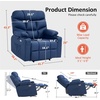 image:imageMCombo Power Lift Recliner Chair for Elderly for Mom Electric Lift Chair with Extended Footrest USB Ports Cup Holders Faux Leather 7287 Dark Grey MediumNavy Blue