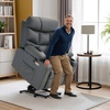 image:imageMCombo Power Lift Recliner Chair for Elderly for Mom Electric Lift Chair with Extended Footrest USB Ports Cup Holders Faux Leather 7287 Dark Grey MediumDark Grey