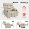 image:imageMCombo Power Lift Recliner Chair for Elderly for Mom Electric Lift Chair with Extended Footrest USB Ports Cup Holders Faux Leather 7287 Dark Grey MediumBeige